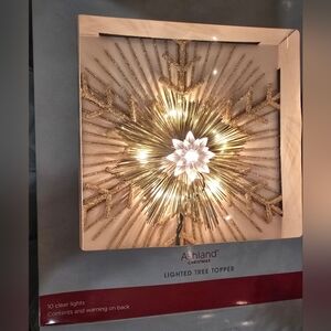 Christmas Star Lighted Tree Topper Golden